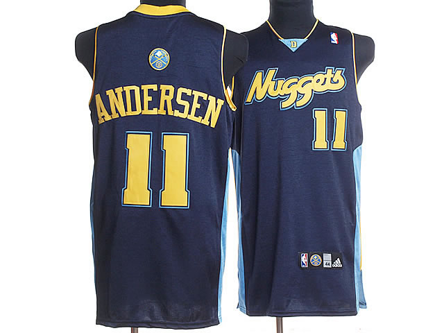 NBA Denver Nuggets 11 Chris Andersen Authentic Dark Blue Jersey